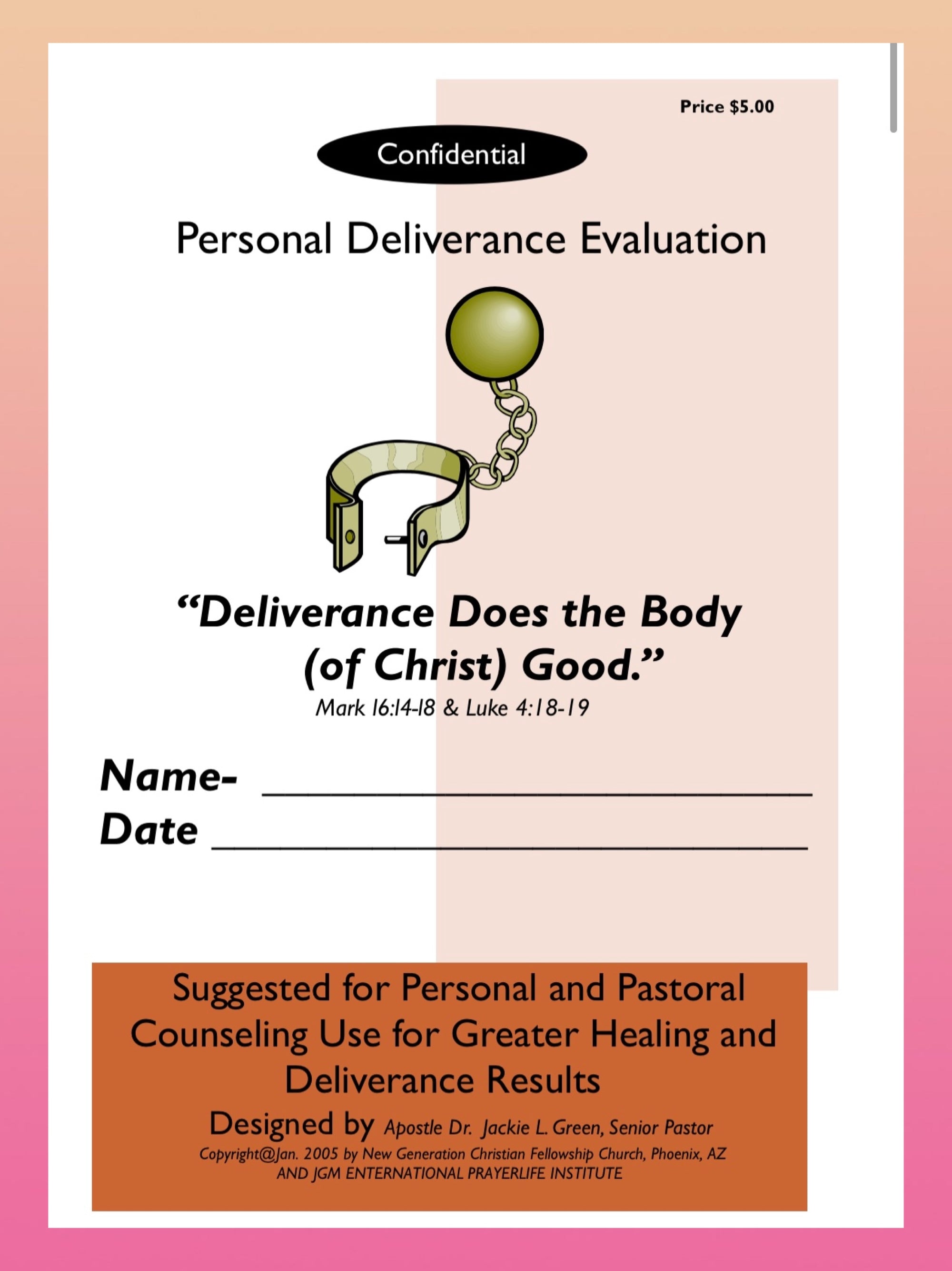 Deliverance Evaluation
